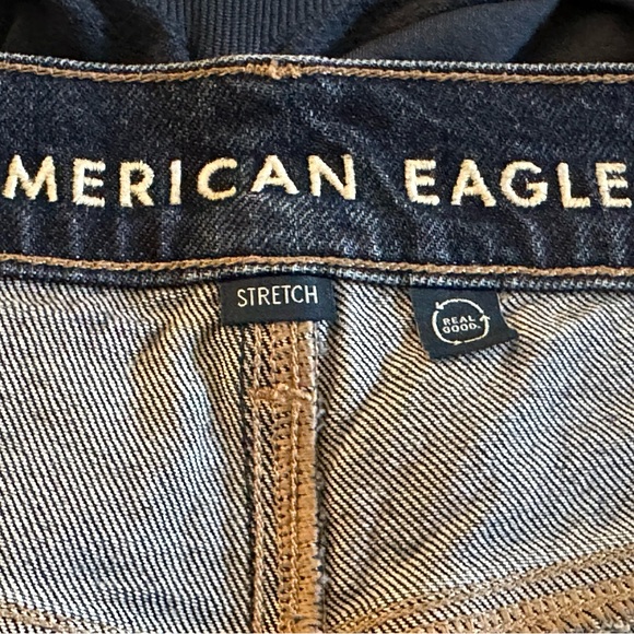 American Eagle Outfitters Dark Blue Denim super high-rise ankle straight Sz 16R - Picture 4 of 7